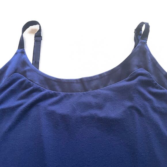 Chico's Size 3 Blue Tank Top with Satin Detail - Picture 3 of 6